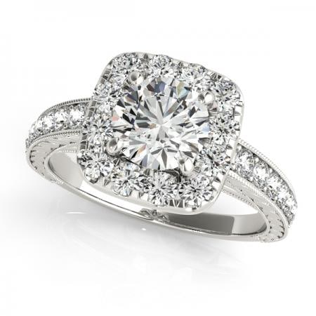 CERTIFIED PLATINUM 1.43 CTW J-K/VS-SI1 DIAMOND HALO ENGAGEMENT RING (1 of 1)