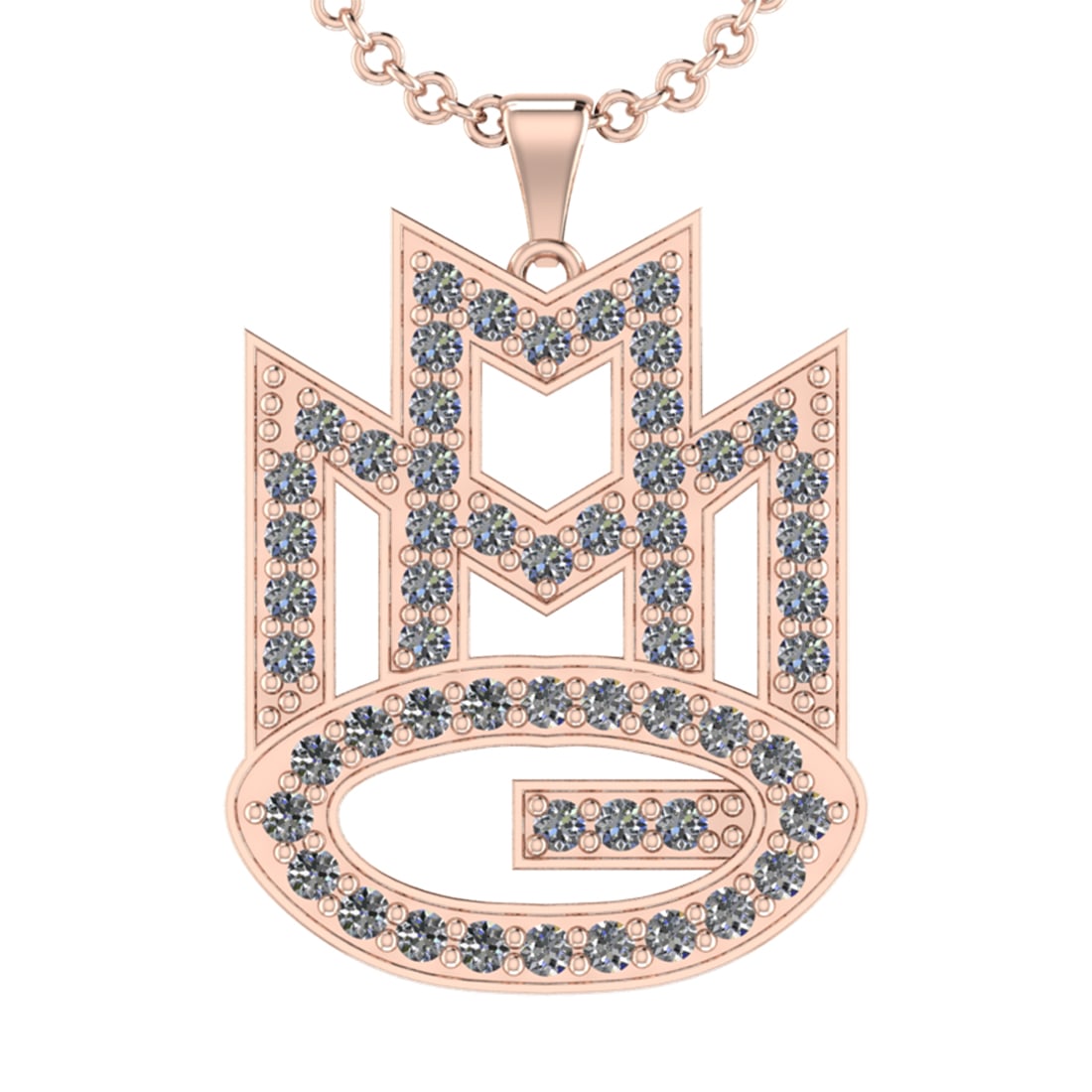 1.92 Ctw SI2/I1 Diamond 14K Rose Gold Pendant Necklace