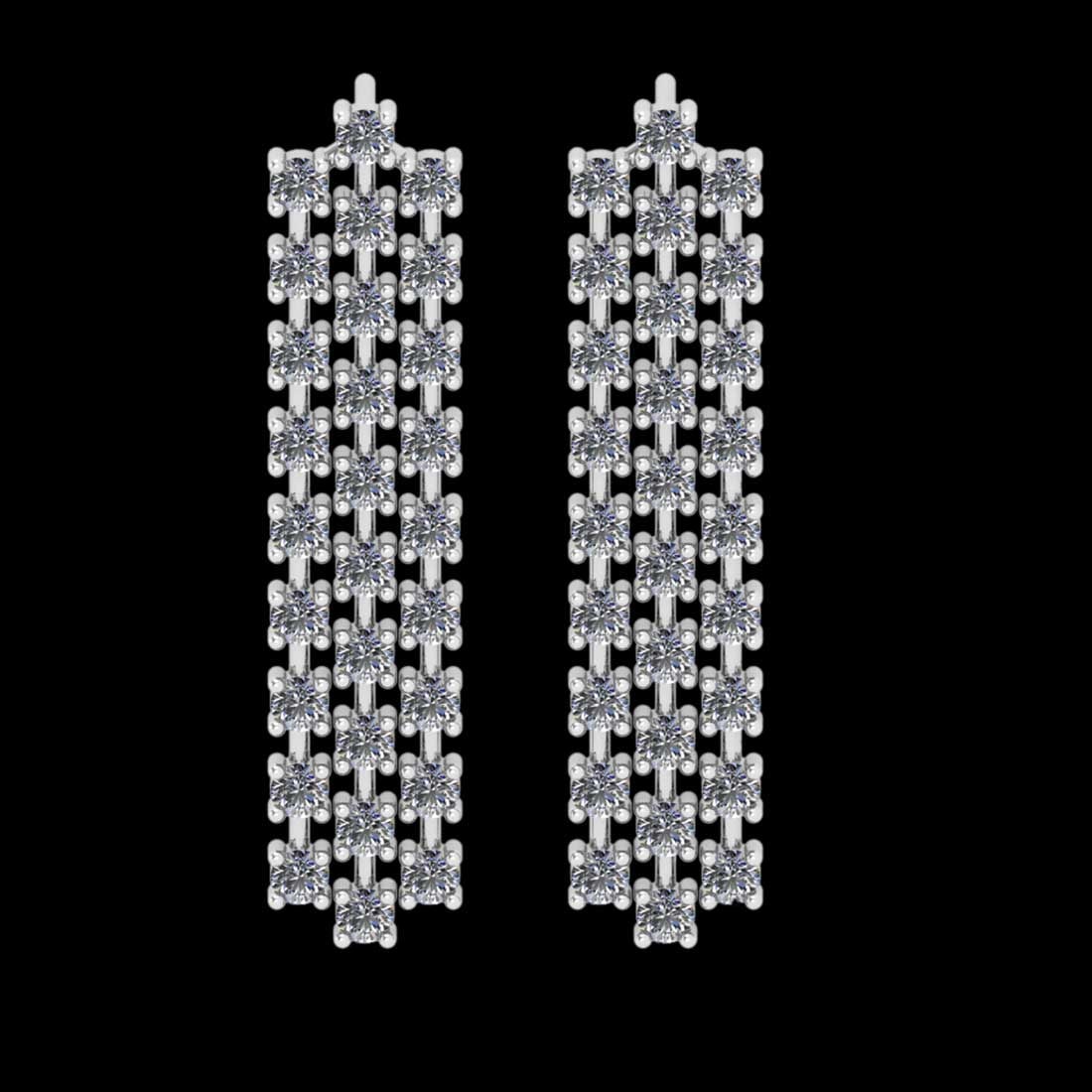 3.40 Ctw SI2//I1 Diamond 14 K White Gold Earrings: Total Diamond Weight : 3.40 Ctw (Round cut) Center Diamond Color :- J-K Center Clarity : SI2//I1 Stone Setting : Prong Metal Weight : Approx 12.30 Gram 14 K White Gold Earrings C405-3E Size :-2.25 #PA