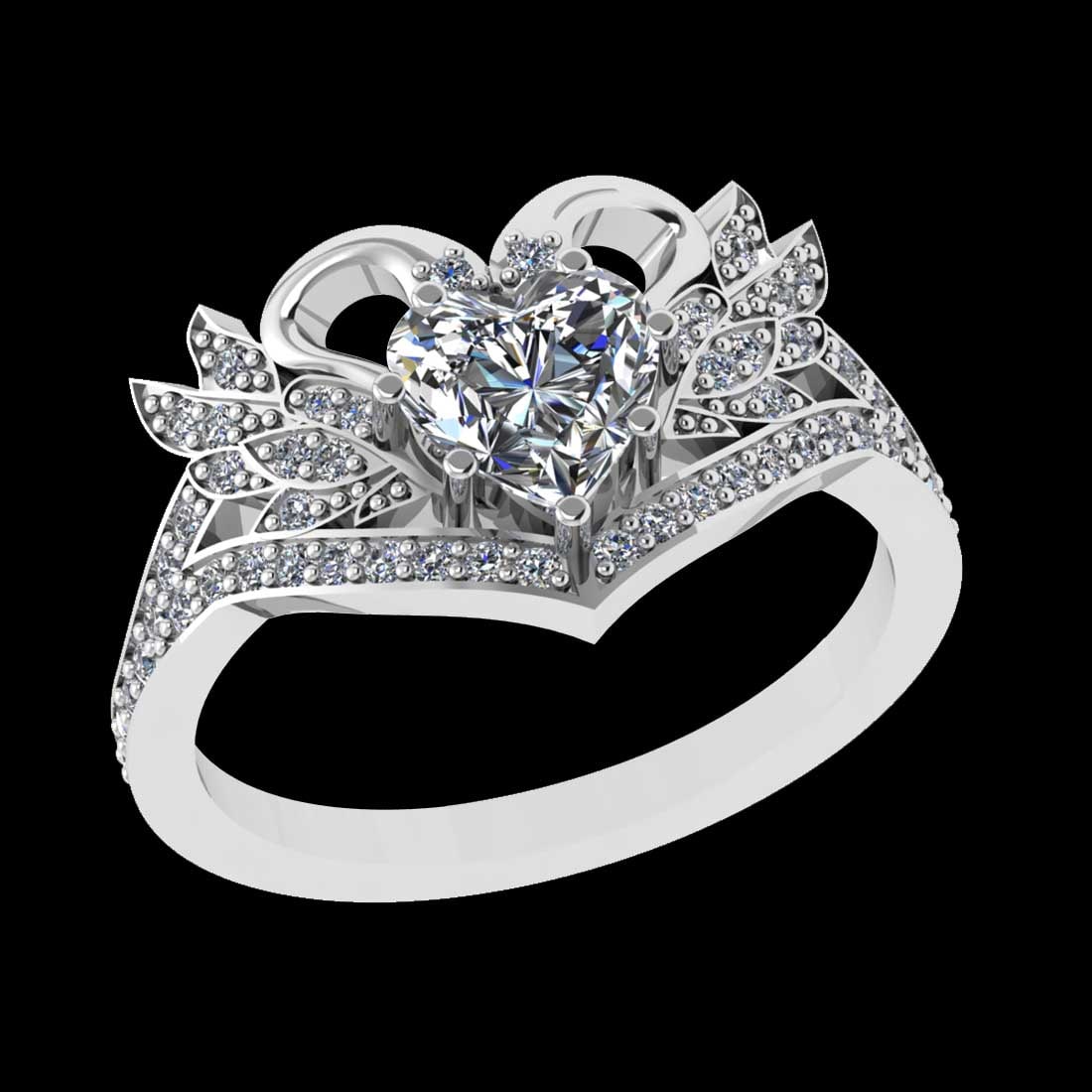 1.30 Ctw SI2/I1 Diamond 10K White Gold Engagement Ring: Center Diamond Weight : 1.00 Ctw (Heart Cut) Center Diamond Color :-J-K Setting : Prong Side Weight Of Ctw 0.30 Ctw Color : J-K Clarity : SI2/I1 Stone Setting : Prong Metal Weight : Approx 4.60 gram 1