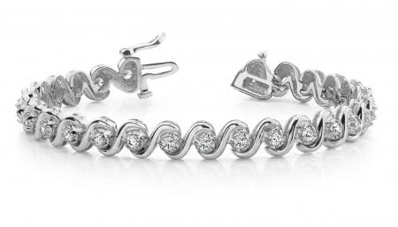 14K WHITE GOLD .65 CTW G-H SI2/SI3 DIAMOND TENNIS BRACELET: 14K WHITE GOLD .65 CTW G-H SI2/SI3 DIAMOND TENNIS BRACELET #PAPPS20034v5