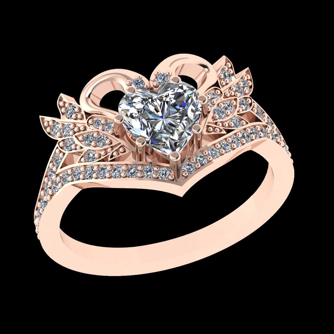1.30 Ctw SI2/I1 Diamond 10K Rose Gold Engagement Ring: Center Diamond Weight : 1.00 Ctw (Heart Cut) Center Diamond Color :-J-K Setting : Prong Side Weight Of Ctw 0.30 Ctw Color : J-K Clarity : SI2/I1 Stone Setting : Prong Metal Weight : Approx 4.60 gram 1