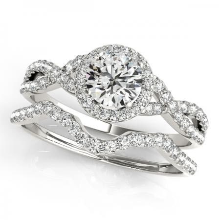 CERTIFIED 14KT WHITE GOLD 0.95 CTW J-K/VS-SI1 DIAMOND BRIDAL SET (1 of 1)