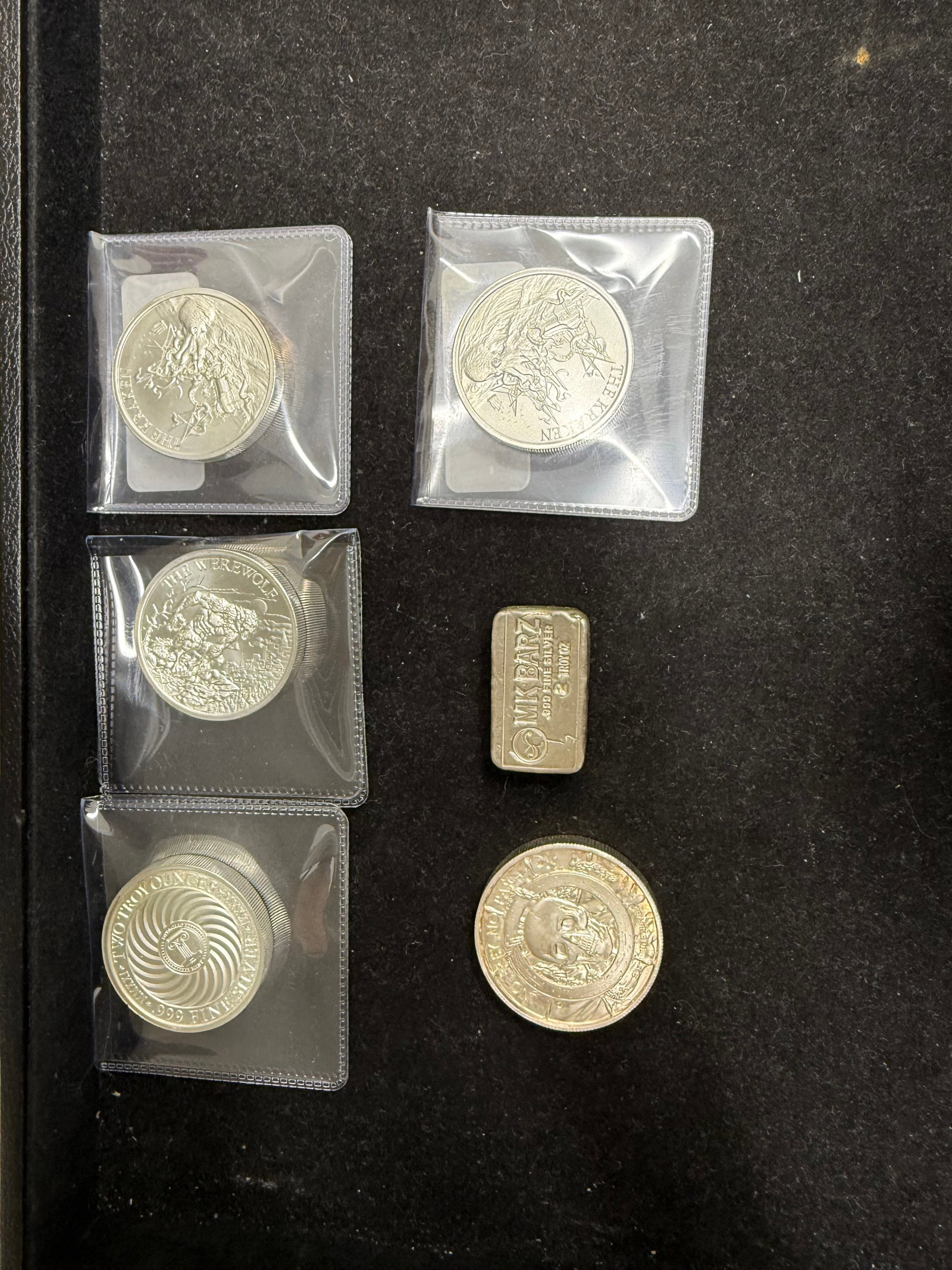 Lot Of Varying Mints 2 Ounce Pure Silver Coins .999 6 Pieces (1 of 1)