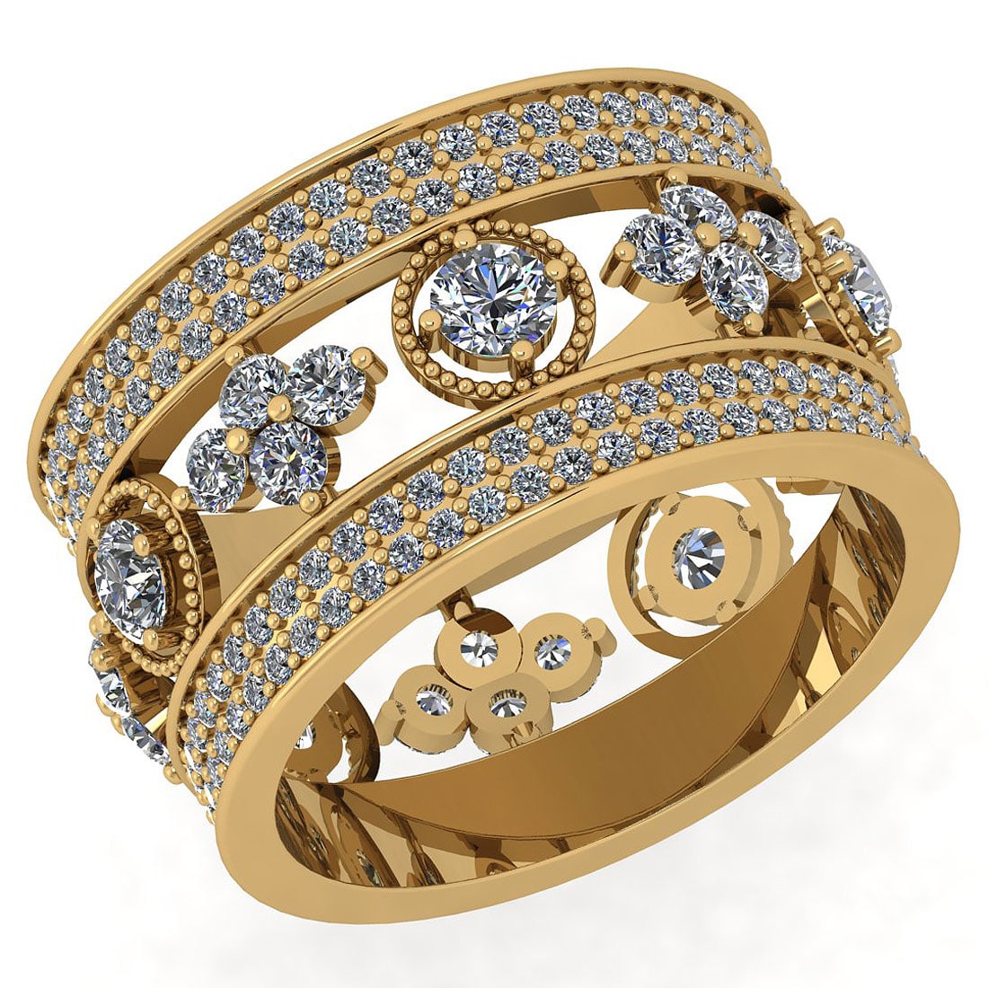 2.15 Ctw SI2/I1 Diamond 14K Yellow Gold Men s Band Ring (1 of 1)