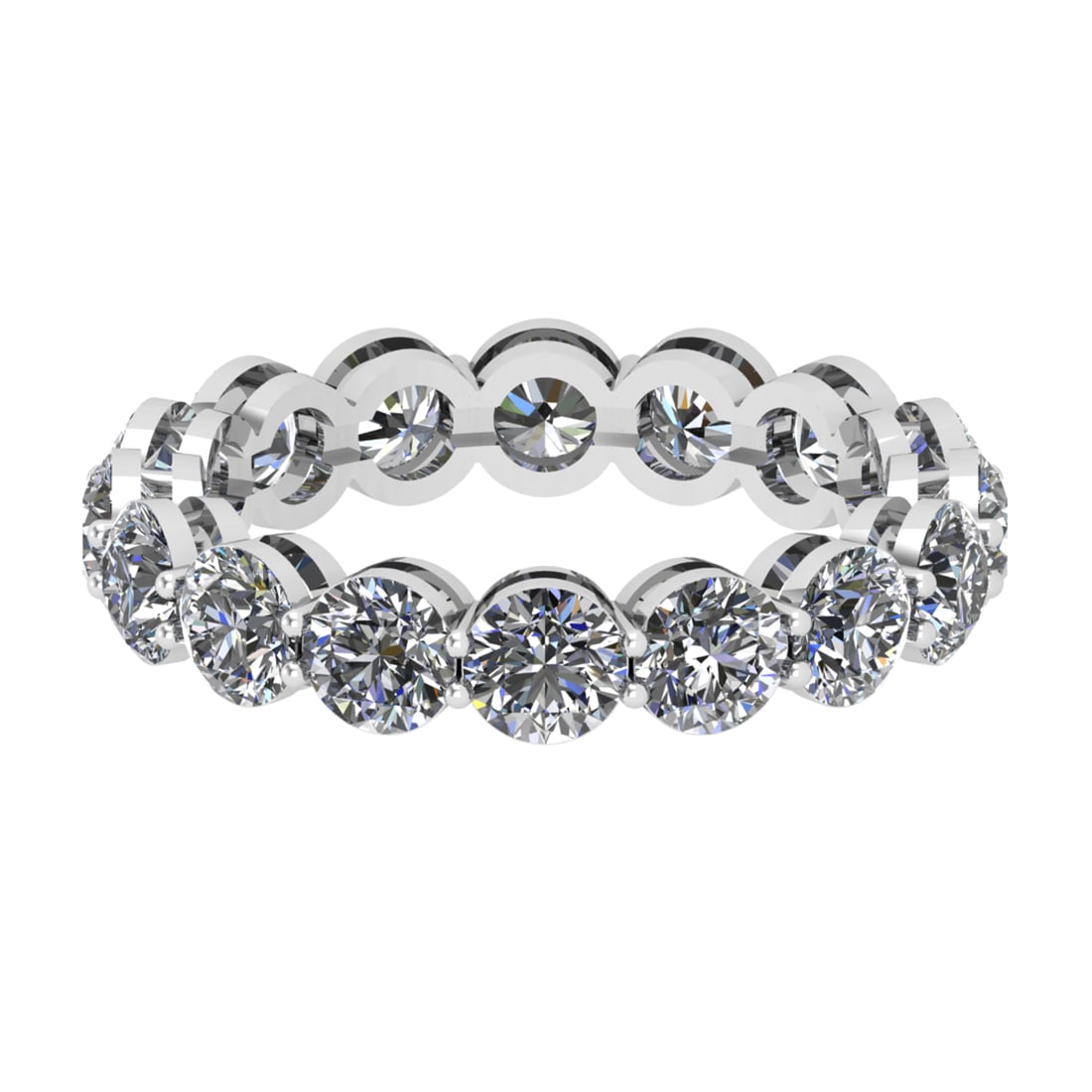 5.00 Ctw SI2/I1 Diamond 14K White Gold Men s Band Ring: Total Diamond Weight : 5.00 Ctw (Round Cut) Color : J-K Setting : Prong Stone Clarity : SI2/I1 Metal Weight : Approx 3.90 Gram 14K White Gold Men s Band Ring Current Ring Size is-9 #PAPPS93859v7