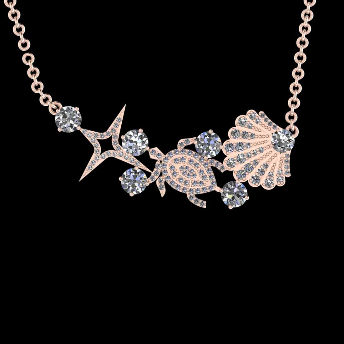 2.43 Ctw SI2/I1 Diamond 10K Rose Gold Pendant Necklace: Center Diamond Weight : 1.70 Ctw ( 6pec Round Cut) Center Diamond Color :-J-K Setting : Prong Side Weight Of Ctw 0.73 Ctw Color : J-K Clarity : SI2/I1 Stone Setting : Prong Metal Weight : Approx 7.80 