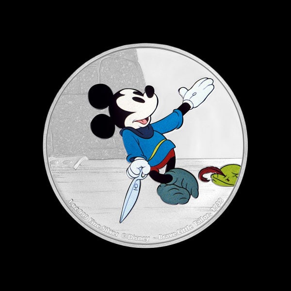 Collectable 2016 1 oz Silver $2 Mickey Through the Ages: Brave Little Tailo: 2016 1 oz Silver $2 Mickey Through the Ages: Brave Little Tailor #PAPPS96542v15