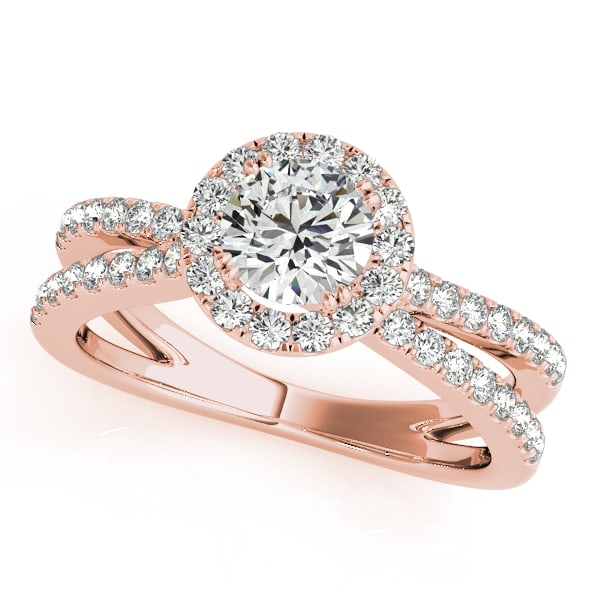 CERTIFIED 18K ROSE GOLD 1.15 CTW J-K/VS-SI1 DIAMOND HALO ENGAGEMENT RING (1 of 1)