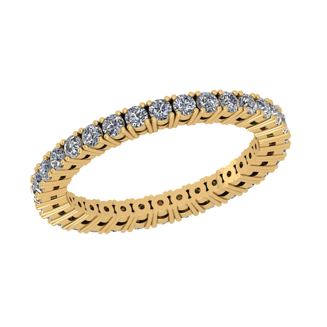 1.40 Ctw SI2/I1 Diamond 14K Yellow Gold Entity Band Ring: Total Diamond Weight : 1.40 Ctw ( Round Cut ) Diamond Color :- J-K Clarity : SI2/I1 Stone Setting : Prong Metal Weight : Approx 2.90 Gram 14K Yellow Gold Entity Band Ring Current Ring Size-6 #PAPPS945
