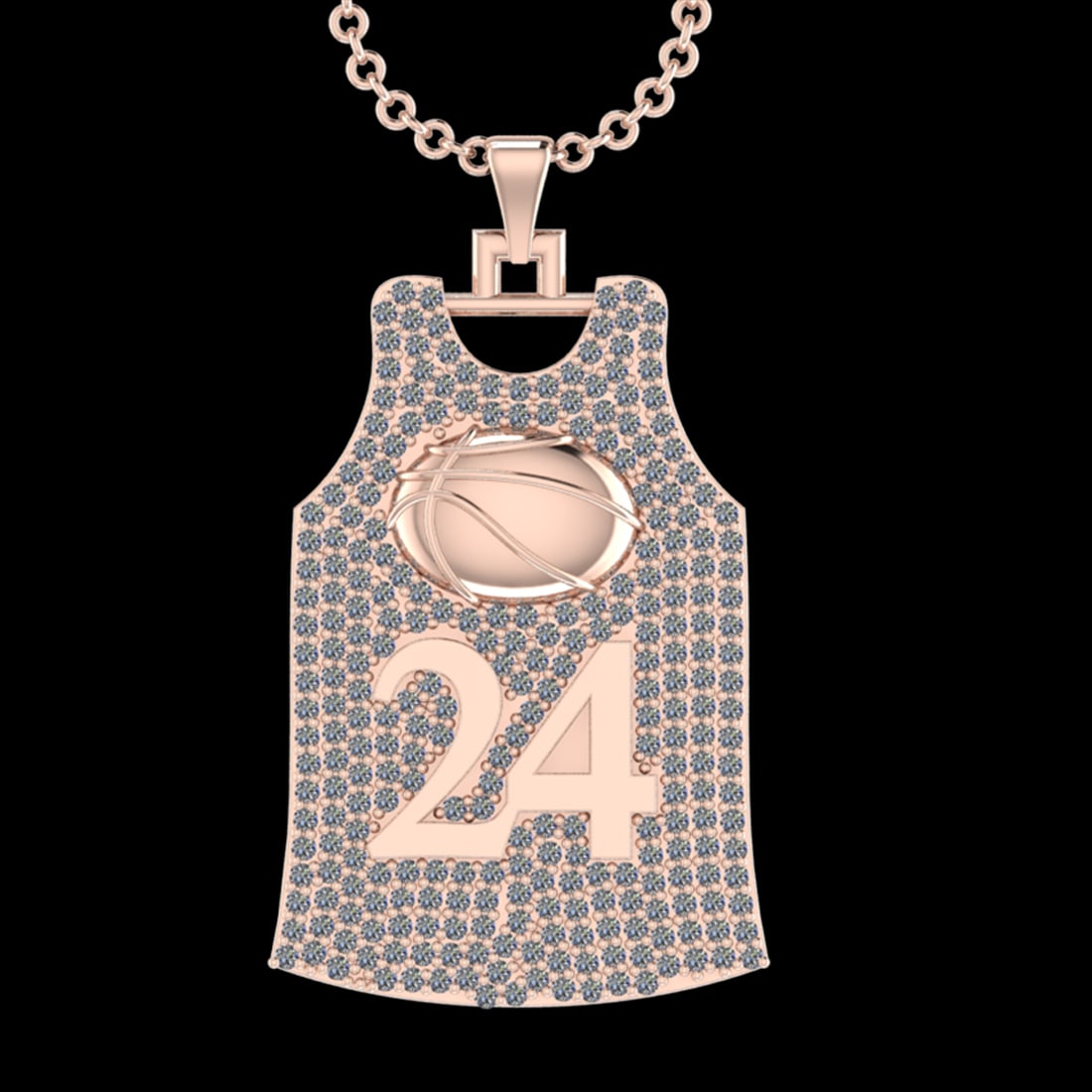 2.74 Ctw SI2/I1 Diamond 14K Rose Gold football theme pendant necklace: Total Diamond Weight : 2.74 Ctw (Round cut) Center Diamond Color :- G-H Center Clarity : SI2/I1 Stone Setting : Prong Metal Weight : Approx 14.40 Gram 14K Rose Gold football theme pendant necklace #PA
