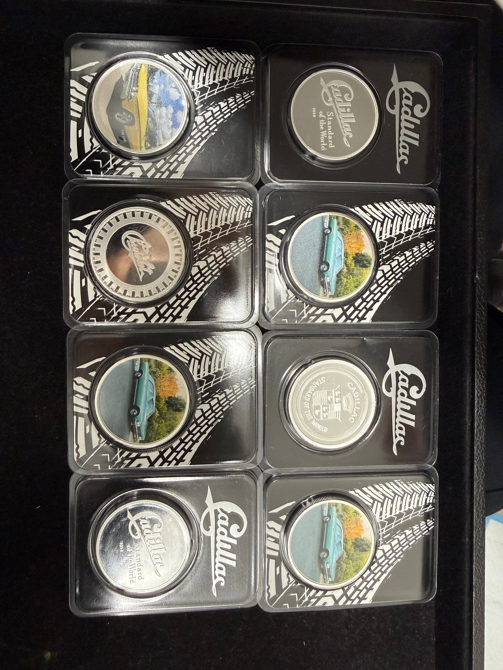 Lot Of 1 Ounce Pure Silver Coins Cadillac And Chevrolet .999 8 Pieces (1 of 1)