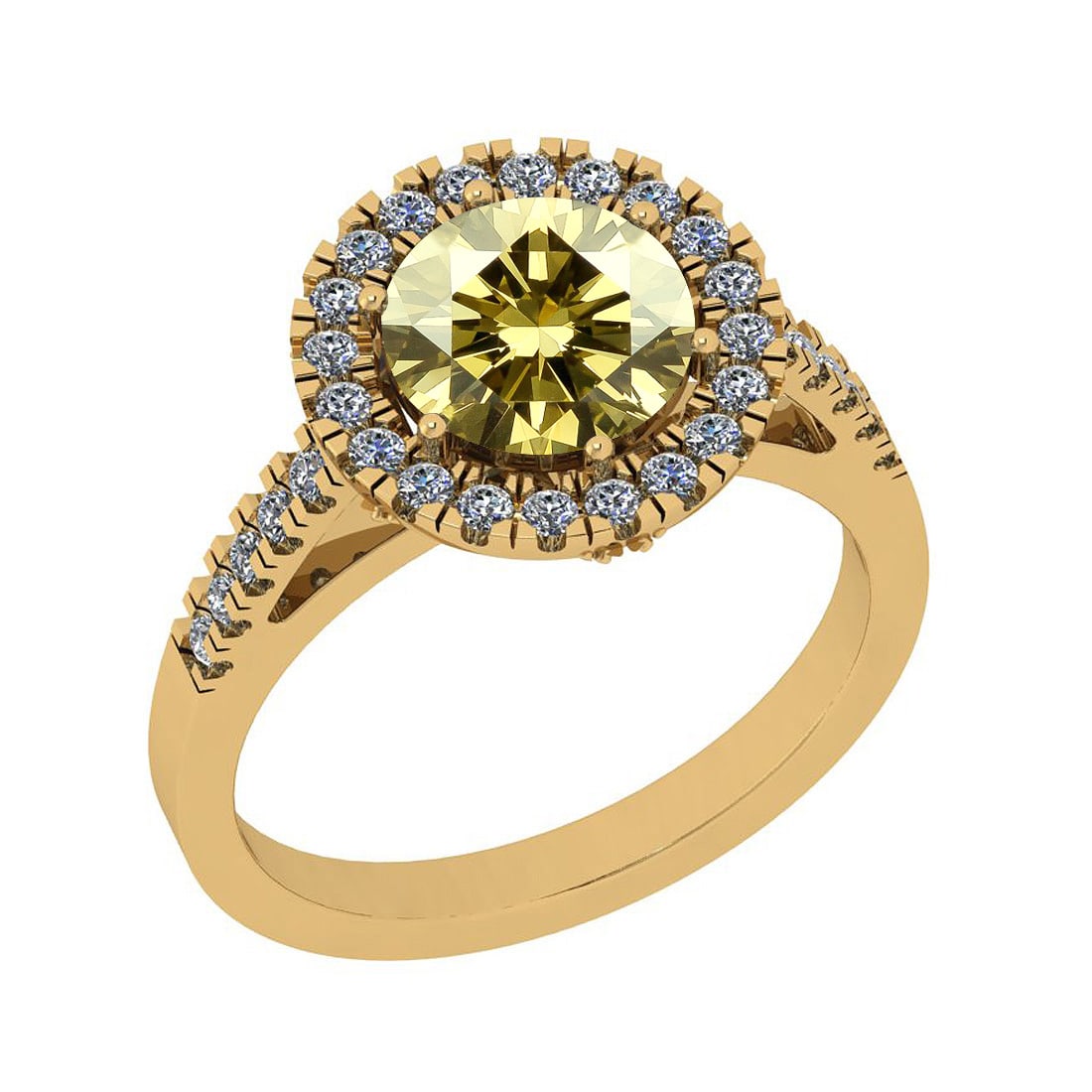 Certified 2.25 Ctw SI1/SI2 Natural Light Fancy Yellow And White Diamond 14K (1 of 1)
