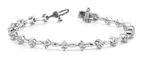 14K WHITE GOLD 1 CTW G-H SI2/SI3 CLASSIC DIAMOND LINK BRACELET: 14K WHITE GOLD 1 CTW G-H SI2/SI3 CLASSIC DIAMOND LINK BRACELET #PAPPS20016v5