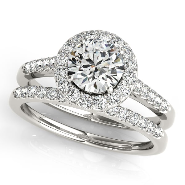 Certified 0.90 Ctw SI2/I1 Diamond 14K White Gold Wedding Set Ring: Center Diamond Approx Weight: 0.50 Ctw (Round Cut) Center Color: J-K Center Stone Clarity: SI2/I1 Center Stone Setting: Prong Side Stone 0.40 Ctw Side Stone Color: J-K Stone Clarity: SI2/I1 Stone Sett