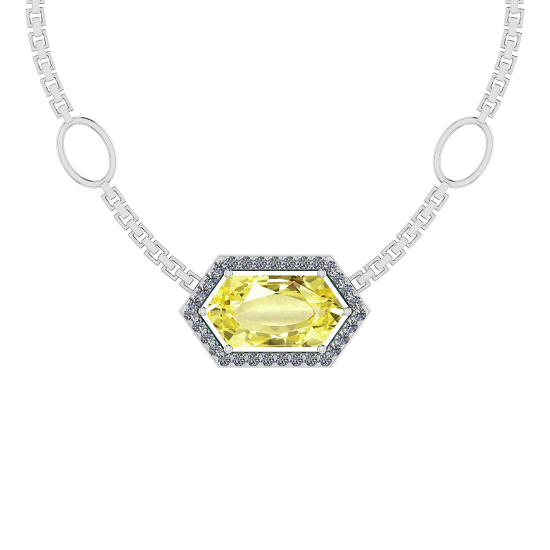 Certified 6.56 Ct Fancy Lemon And Diamond VS/SI1 Platinum Victorian Style P
