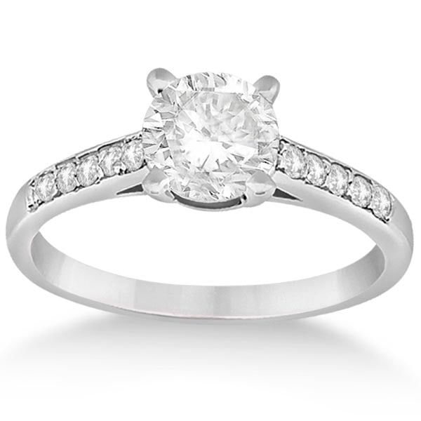 Cathedral Pave Diamond Engagement Ring Setting 18k White Gold 1.20ctw (1 of 1)