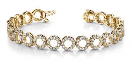14KT YELLOW GOLD 3 CTW G-H VS2/SI1 DYNAMIC DIAMOND CIRCLE LINK BRACELET: 14KT YELLOW GOLD 3 CTW G-H VS2/SI1 DYNAMIC DIAMOND CIRCLE LINK BRACELET #PAPPS20190v5