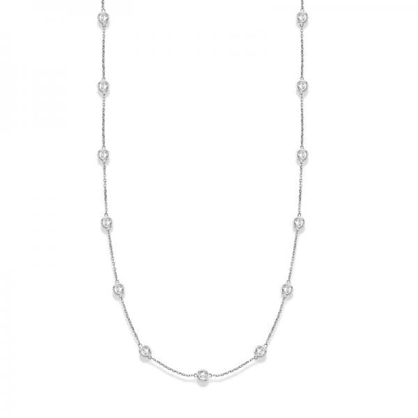 36 inch Station Station Necklace 14k White Gold 6.00ctw