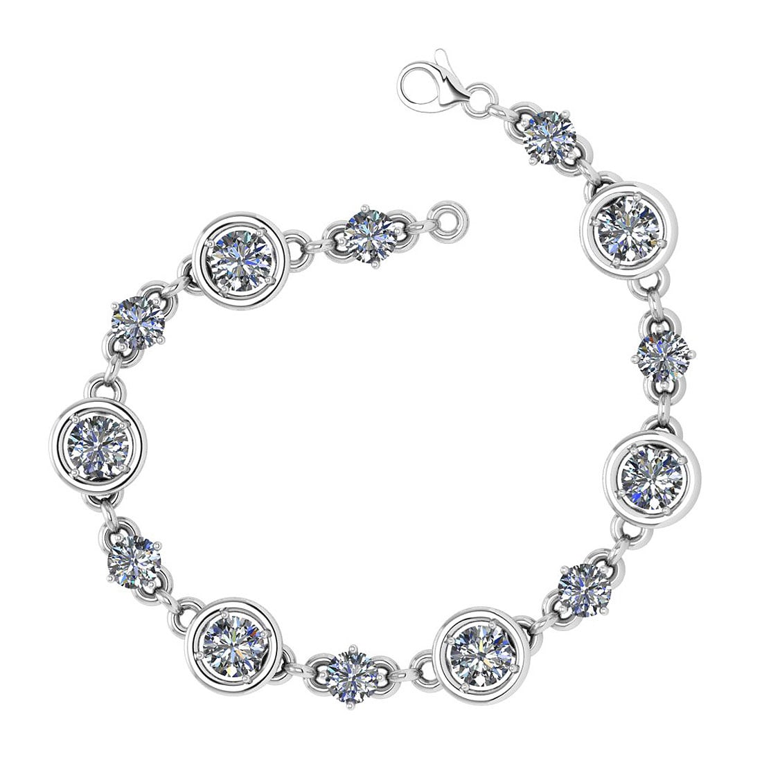 Certified 2.61 Ctw Diamond VS/SI1 Bracelet 14K White Gold Made In USA: Center Stone Weight Approx ; 1.50 Ctw (6 Pcs Round) Side Stone Weight: 1.11 Ctw (7 Pcs Round Cut Diamond) Diamond Stone Color: White G-H Diamond Stone Clarity: VS/SI1 Stone Setting: Prong Metal Weight