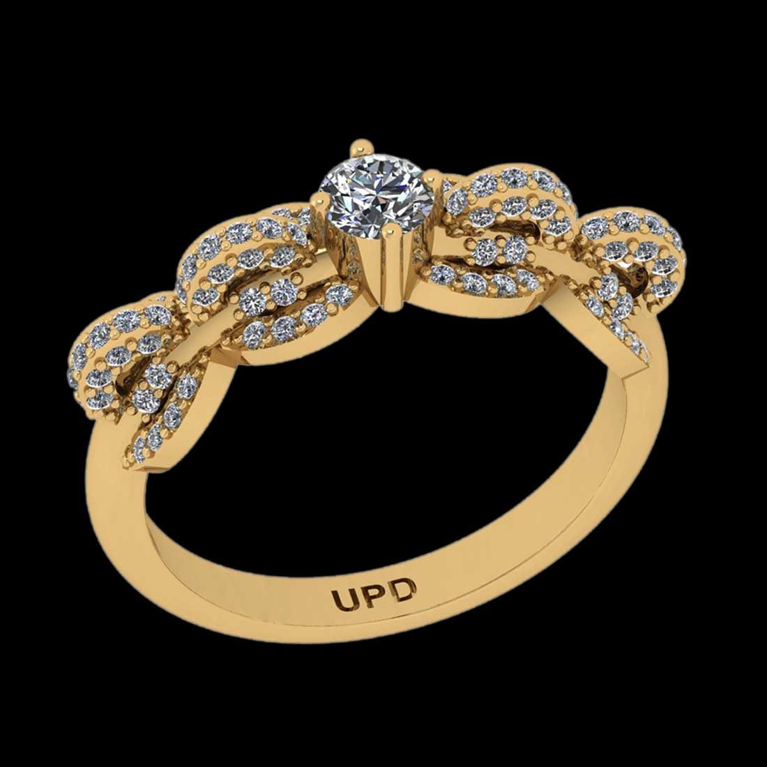 0.77 Ctw VS/SI1 Diamond 14K Yellow Gold Vintage Style Ring: Center Diamond Weight : 0.25 Ctw ( Round Cut) Center Color :-J-K Center Stone Clarity :- VS/SI1 Center Stone Setting : Prong Side Stone Weight Of Ctw 0.52 Ctw Side Stone Color : J-K Stone Clarity : VS