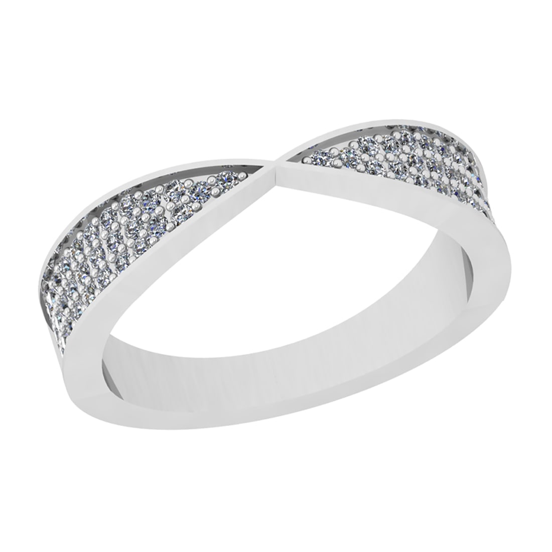 0.40 Ctw Si2/i1 Diamond 14K White Gold Groom Band Ring