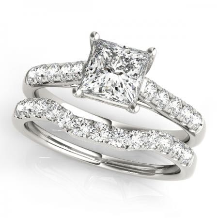 CERTIFIED 18KT WHITE GOLD 1.04 CTW J-K/VS-SI1 DIAMOND BRIDAL SET