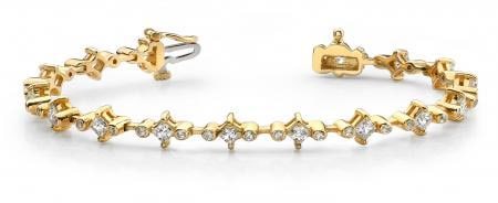 14KT YELLOW GOLD 3 CTW G-H SI2/SI3 PRONG AND BEZEL SET DIAMOND BRACELET: 14KT YELLOW GOLD 3 CTW G-H SI2/SI3 PRONG AND BEZEL SET DIAMOND BRACELET #PAPPS20265v5