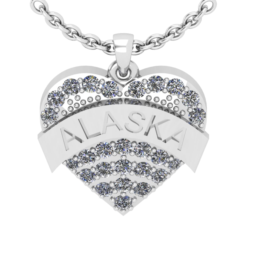 0.34 Ctw SI2/I1 Diamond 14K White Gold Express your Country/ state love ALA
