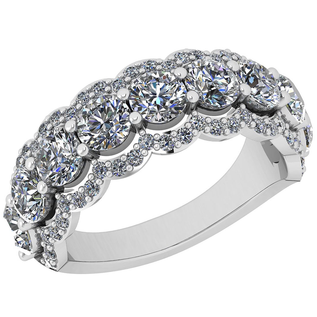 2.65 Ctw SI2/I1 Diamond 14K White Gold Men s Band Ring