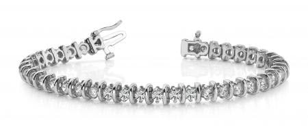 14KT WHITE GOLD 1 CTW G-H VS2/SI1 CLASSIC CURVE LINK DIAMOND TENNIS BRACELE: 14KT WHITE GOLD 1 CTW G-H VS2/SI1 CLASSIC CURVE LINK DIAMOND TENNIS BRACELET #PAPPS20149v5