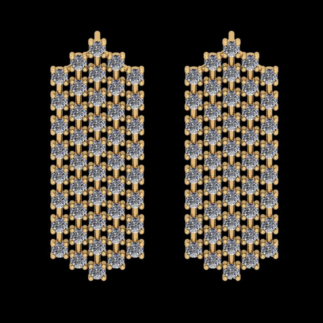 4.40 Ctw SI2//I1 Diamond 14 K Yellow Gold Earrings