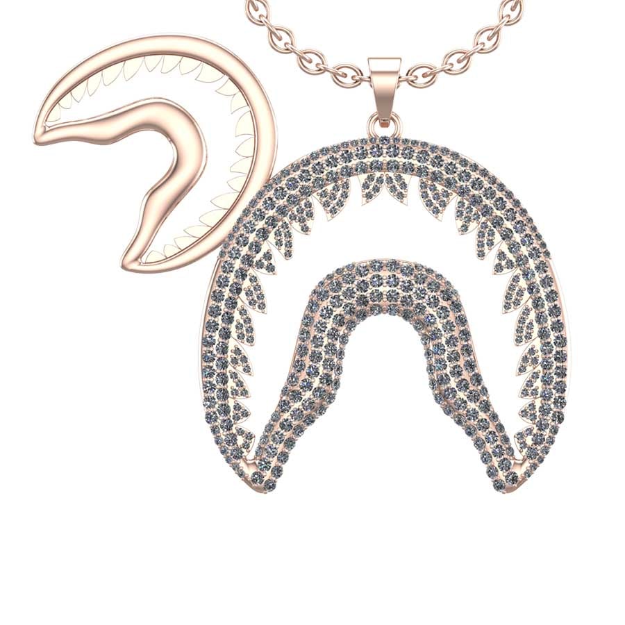 5.44 Ctw SI2/I1 Diamond 14K Rose Gold Pendant Necklace: Total Diamond Weight : 5.44 Ctw (Round cut) Center Diamond Color :- J-K Center Clarity : SI2/I1 Stone Setting : Prong Metal Weight : Approx 19.80 Gram 14K Rose Gold Pendant Necklace length56,mm width 