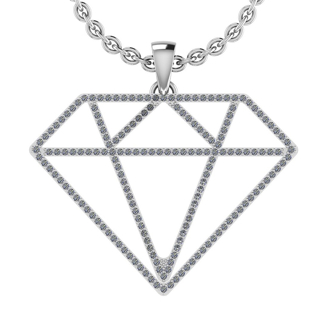 0.17 Ctw SI2/I1 Diamond 14K White Gold Necklace