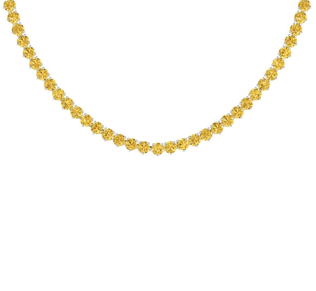 4.29 Ctw i2/i3 Treated Fancy Yellow Diamond 14K White Gold Slide Necklace: Center Diamond Weight : 4.29 Ctw ( Round cut) Center Diamond Color : Treated Fancy Yellow Dimaond Center Clarity : i2/i3 Center Stone Setting : Prong Metal Weight : Approx 17.10 Gram 14K White Gold La
