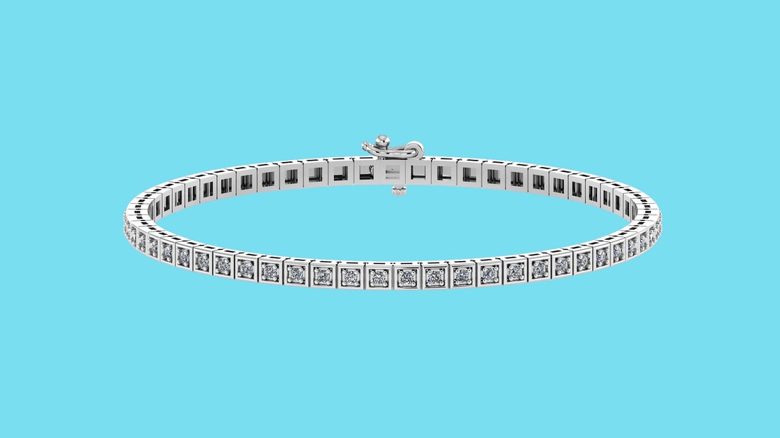 Certified 2.50 Ctw SI2/I1 Diamond Tennis Bracelet 14K White Gold Gold