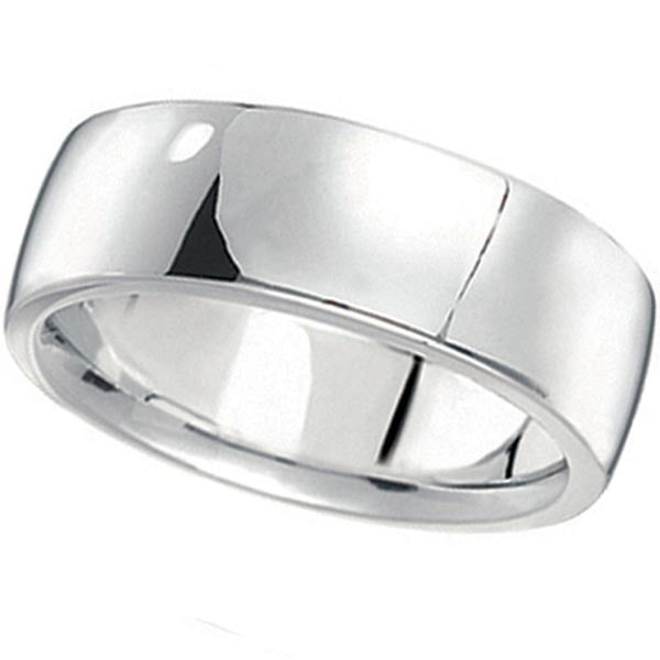 Mens Wedding Band Low Dome Comfort-Fit in platinum 7 mm (1 of 1)