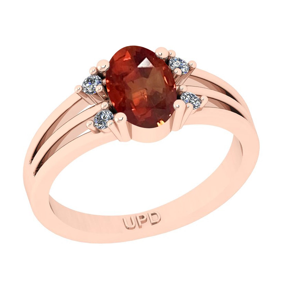 1.35 Ctw I2/I3 Red sapphire And Diamond 14K Rose Gold Promises Ring: Center Stone Weight : 1.25 Ctw ( Oval Cut) Center Stone Color :-Red sapphire Stone Setting : Prong Side Stone Weight Of Ctw 0.10 Ctw Side Stone Color : J-K Stone Clarity : I2/I3 Stone Setting : Prong 