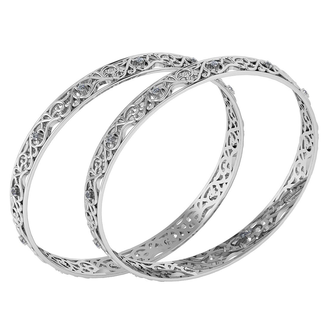 0.72 Ctw SI2/I1 Diamond 10K White Gold Bengals: Center Stone Weight : 0.72 Ctw (Round Cut ) Center Stone Color : J-K Stone Clarity : SI2/I1 Stone Setting : Prong Metal Weight : Approx 42.10 Gram Bengals s Size : 57 mm 2 24 Inches 10K White Gold Ben