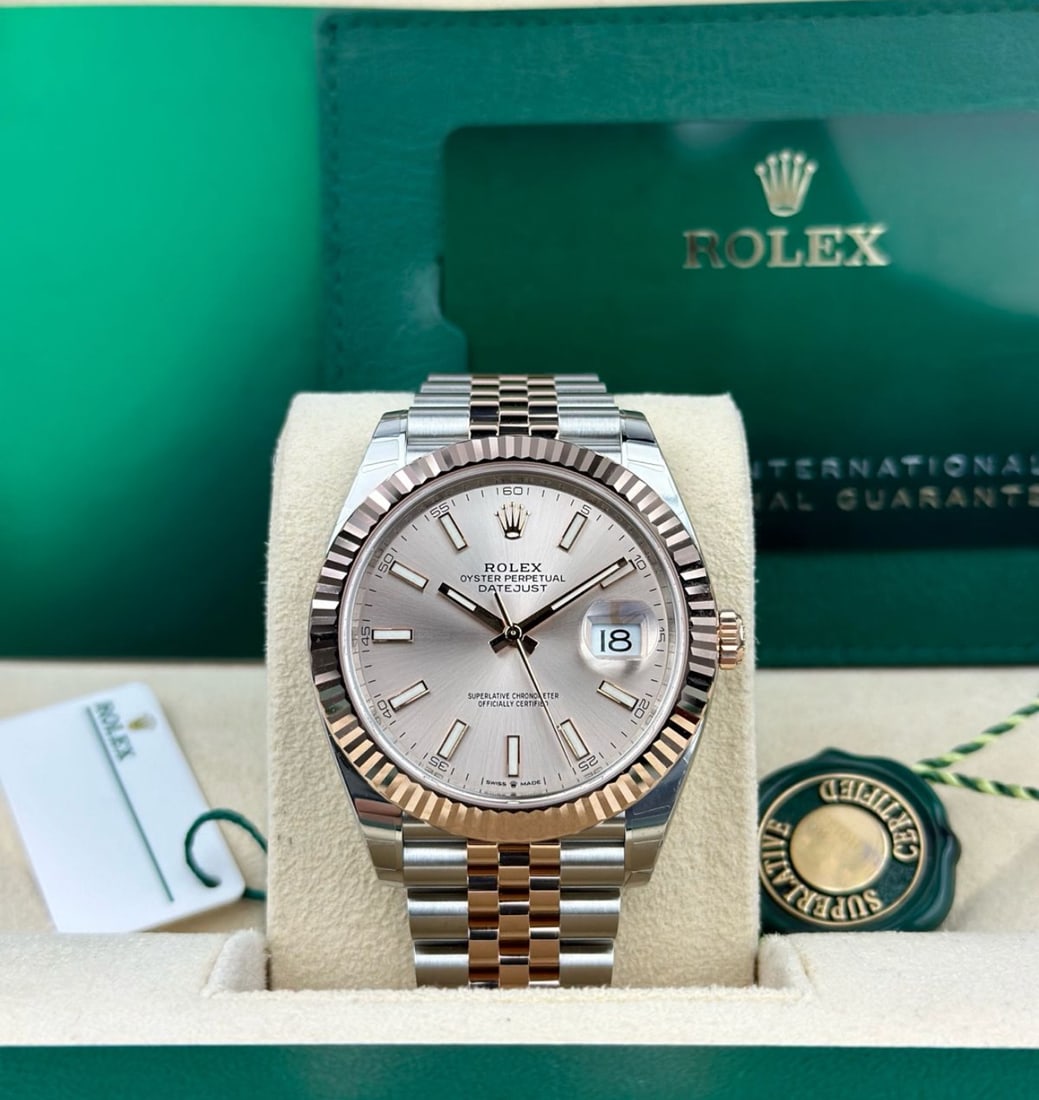 Rolex 41mm Sundust Dial Oysterperpetual DateJust Jubilee Two-Tone Comes Wit: Rolex 41mm Sundust Dial Oysterperpetual DateJust Jubilee Two-Tone Comes With Box & Papers #PAPPS23474v15