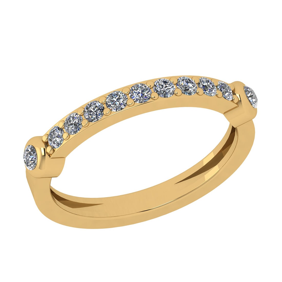 0.20 Ctw Diamond 14k Yellow Gold Eternity Band Ring: Center Diamond Weight : 0.20 Ctw (Round Cut ) Center Diamond Color : J-K Stone Setting : Prong Center Stone Clarity : SI2/I1 Metal Weight : Approx 2.60 Gram 14k Yellow Gold Eternity Band Ring Current 