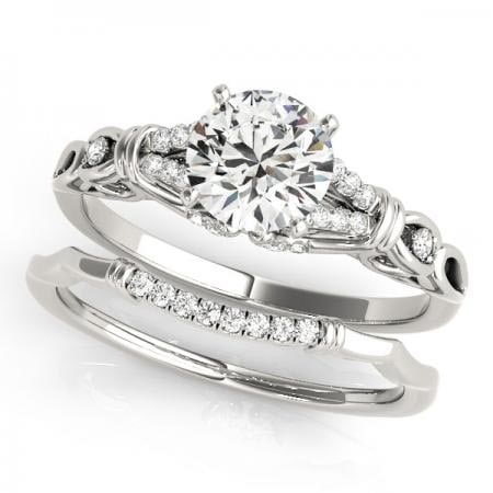CERTIFIED 18KT WHITE GOLD 1.43 CTW J-K/VS-SI1 DIAMOND BRIDAL SET: CERTIFIED 18KT WHITE GOLD 1.43 CTW J-K/VS-SI1 DIAMOND BRIDAL SET (CENTER STONE DIAMOND 1.00 CTWW J-K/VS-SI1) please request ring size upon payment #PAPPS86742v3