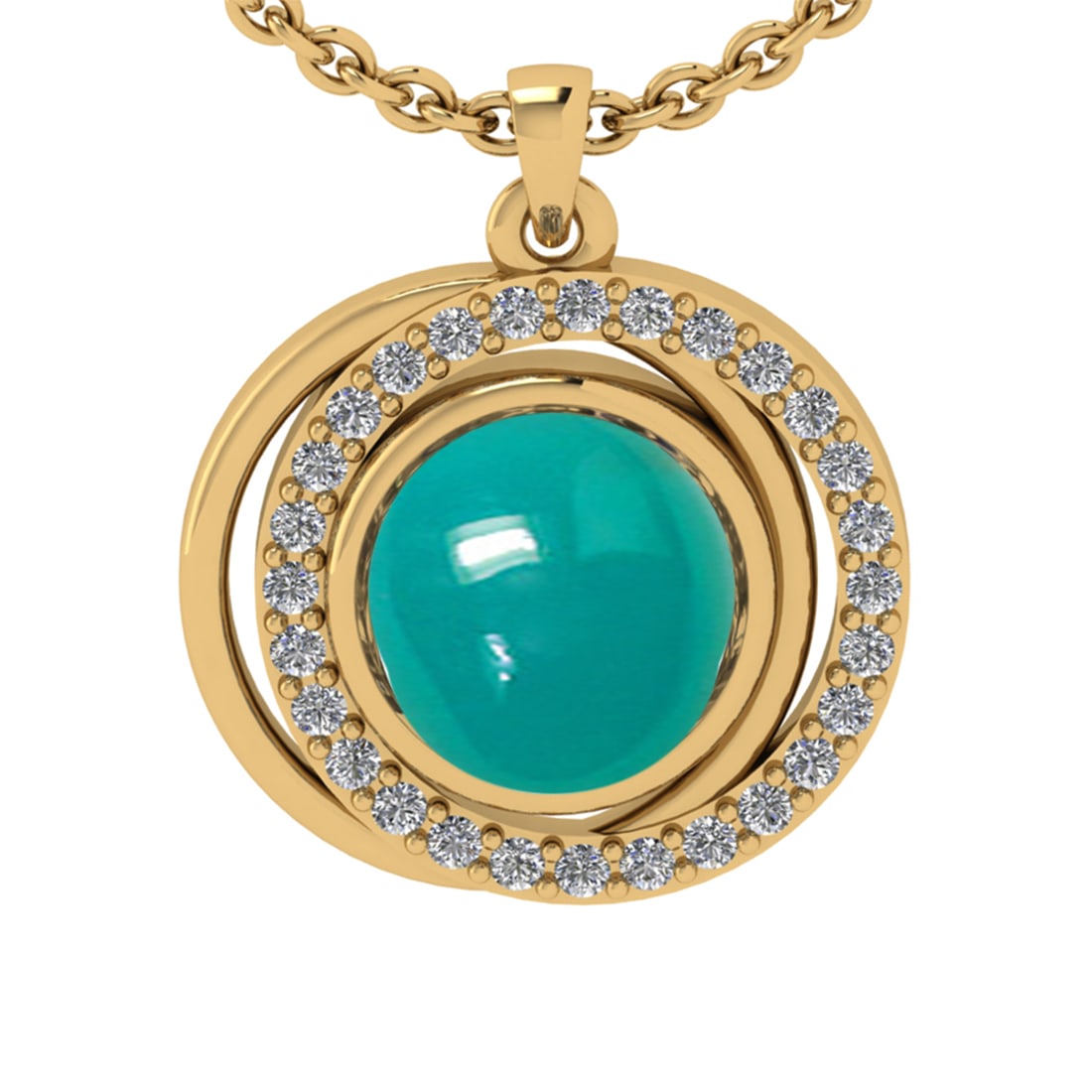 1.50 Ctw VS/SI1 Emerald and Diamond 14K Yellow Gold Pendant: Color Stone Weight : 1.31 Ctw ( Oval Cab) Stone Color :- Emerald Center Stone Setting : Prong Side Weight Of Ctw 0.14 Ctw Color : J-K Clarity : VS/SI1 Stone Setting : Prong Metal Weight : Approx 3.20 