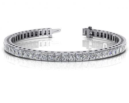 14K WHITE GOLD 4 CTW G-H I1/I2 CLASSIC DIAMOND BOX TENNIS BRACELET: 14K WHITE GOLD 4 CTW G-H I1/I2 CLASSIC DIAMOND BOX TENNIS BRACELET #PAPPS23372v5