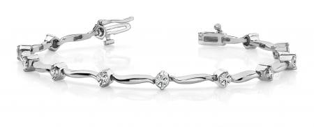 14K WHITE GOLD 1 CTW G-H I1/I2 LINK BRACELET