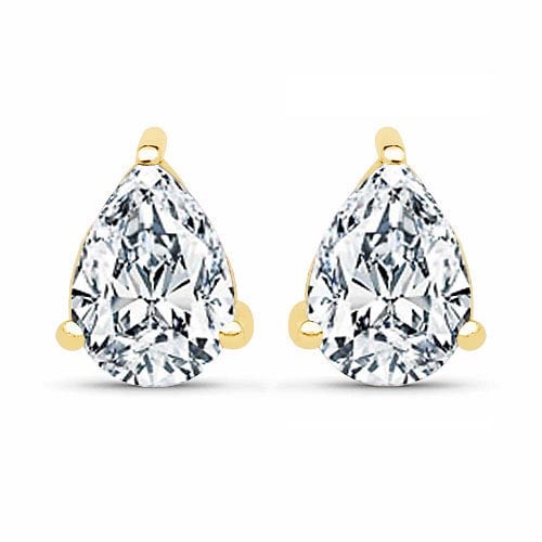 Certified 1.00 CTW Pear Diamond 14K Yellow Gold Earring: Total Weight Of 2 Pcs. 1.00 CTW Pear Center Stone Clarity:SI2-I1 Center Stone Color G-H : White Diamond Stone Setting ;Prong 14K Yellow Gold Earring #PAPPS92289v5