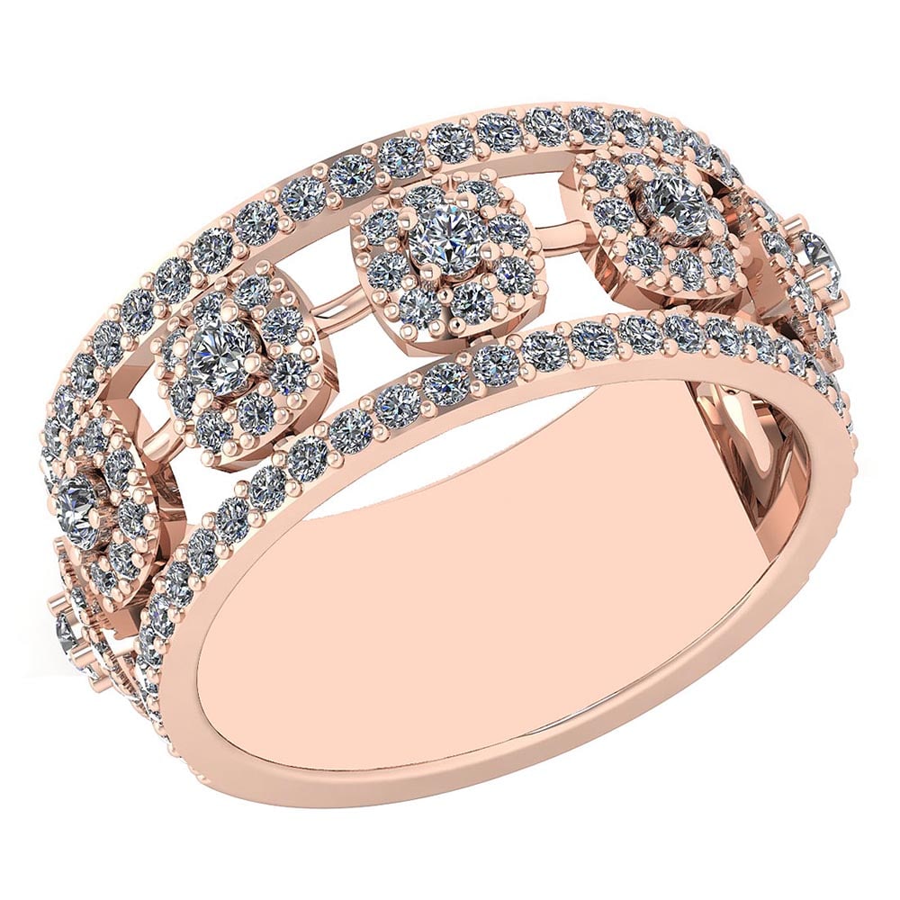 Certified 1.01 Ctw Diamond VS/SI1 Ladies Fashion Engagement 14k Rose Gold M: Center Stone Weight ; 0.21 Ctw (7 Pcs Round) Center Stone Color: White G-H Diamond Stone Clarity : VS/SI1 Center Stone Setting ; Prong Side Stone (114 Pcs Round Cut Diamond )Weight of Ctw ; 0.80 ctw S