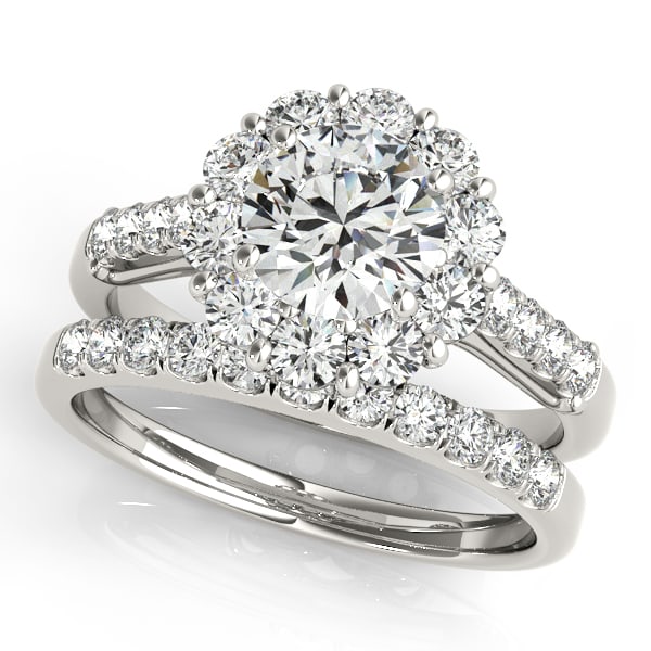 Certified 1.70 Ctw SI2/I1 Diamond 14K White Gold Bridal Wedding Set Ring: Center Diamond Approx Weight: 1.00 Ctw (Round Cut) Center Color: J-K Center Stone Clarity: SI2/I1 Center Stone Setting: Prong Side Stone 0.70 Ctw Side Stone Color: J-K Stone Clarity: SI2/I1 Stone Sett