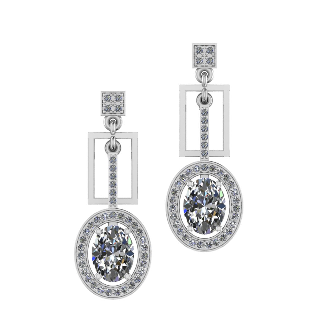 2.51 Ctw SI2/I1 Diamond 14K Yellow Gold Earrings: Center Diamond Weight : 2.00 Ctw (Oval Cut) Center Diamond Color : J-K Center Stone Setting : Prong Center Stone Clarity : SI2/I1 Side Stone Weight Of Ctw 0.51 Ctw Side Stone Color : J-K Stone Clarity