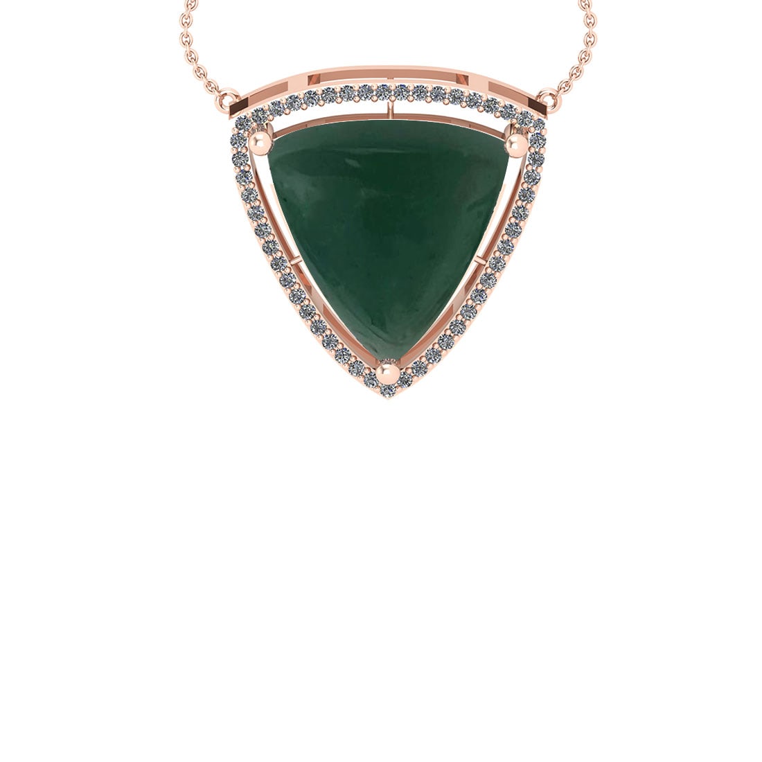 24.80 Ctw SI2/I1 Green Aquamarine And Diamond 14K Rose Gold Vintage Style P: Color Stone Weight : 23.03 Ctw ( Trillion cabochon ) Center Stone Color : Green Aquamarine Center Stone Setting : Prong Side Stone Weight Of Ctw 1.77 Ctw Side Stone Color : J-K Stone Clarity : SI2/I1 